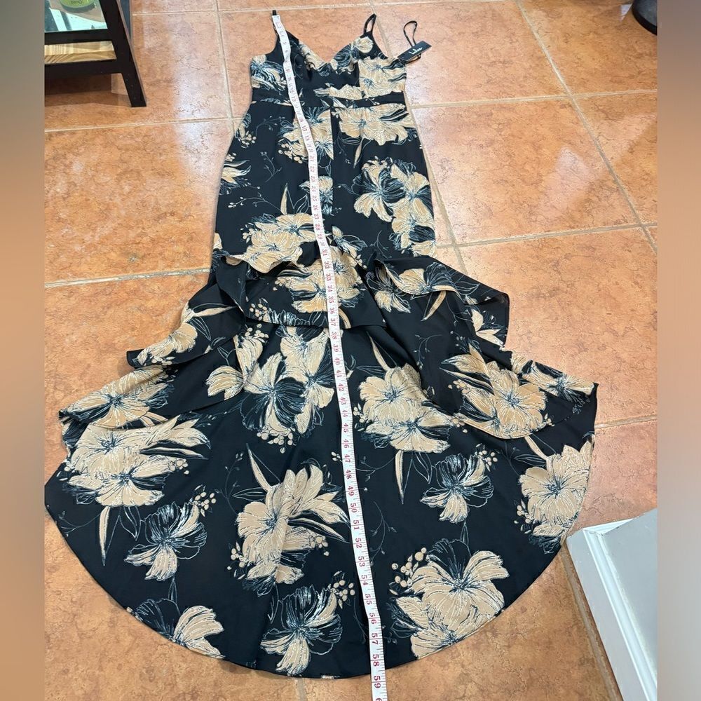 NWT Lulu Darling Daylily Black Floral Print High-Low Maxi Dress size S - Picture 15 of 15